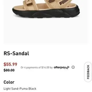 Puma RS Sandal Light Sand / Puma Black Mens Walking Hiking Trail Sandal Straps Puma | Shoes | Puma Rs Sandal Light Sand Puma Black Mens  main image 2